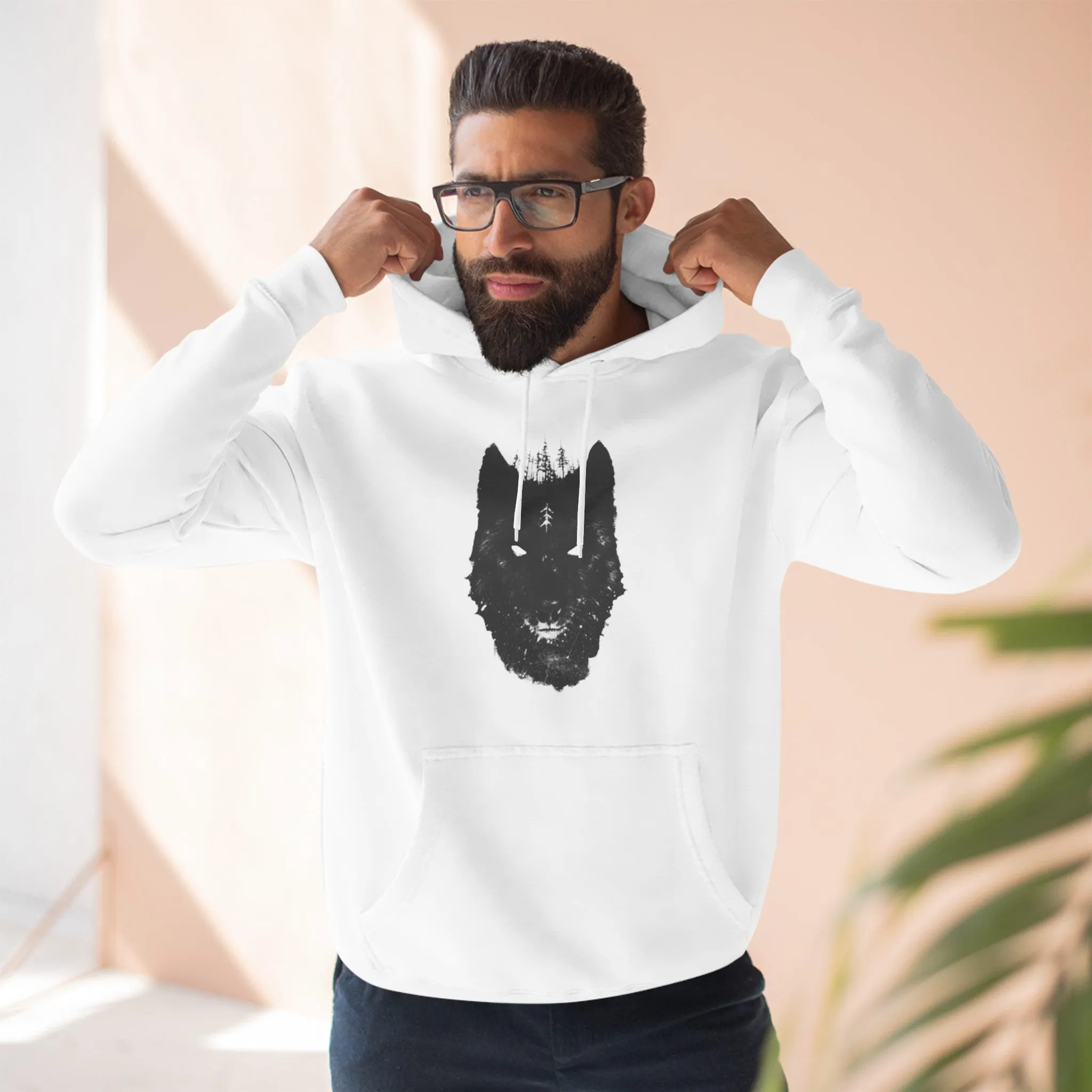 Viking Wolf Three-Panel Fleece Hoodie