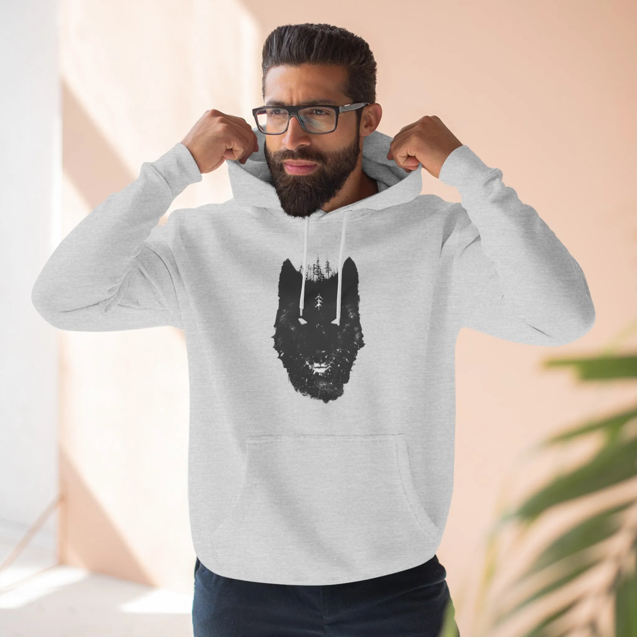 Viking Wolf Three-Panel Fleece Hoodie