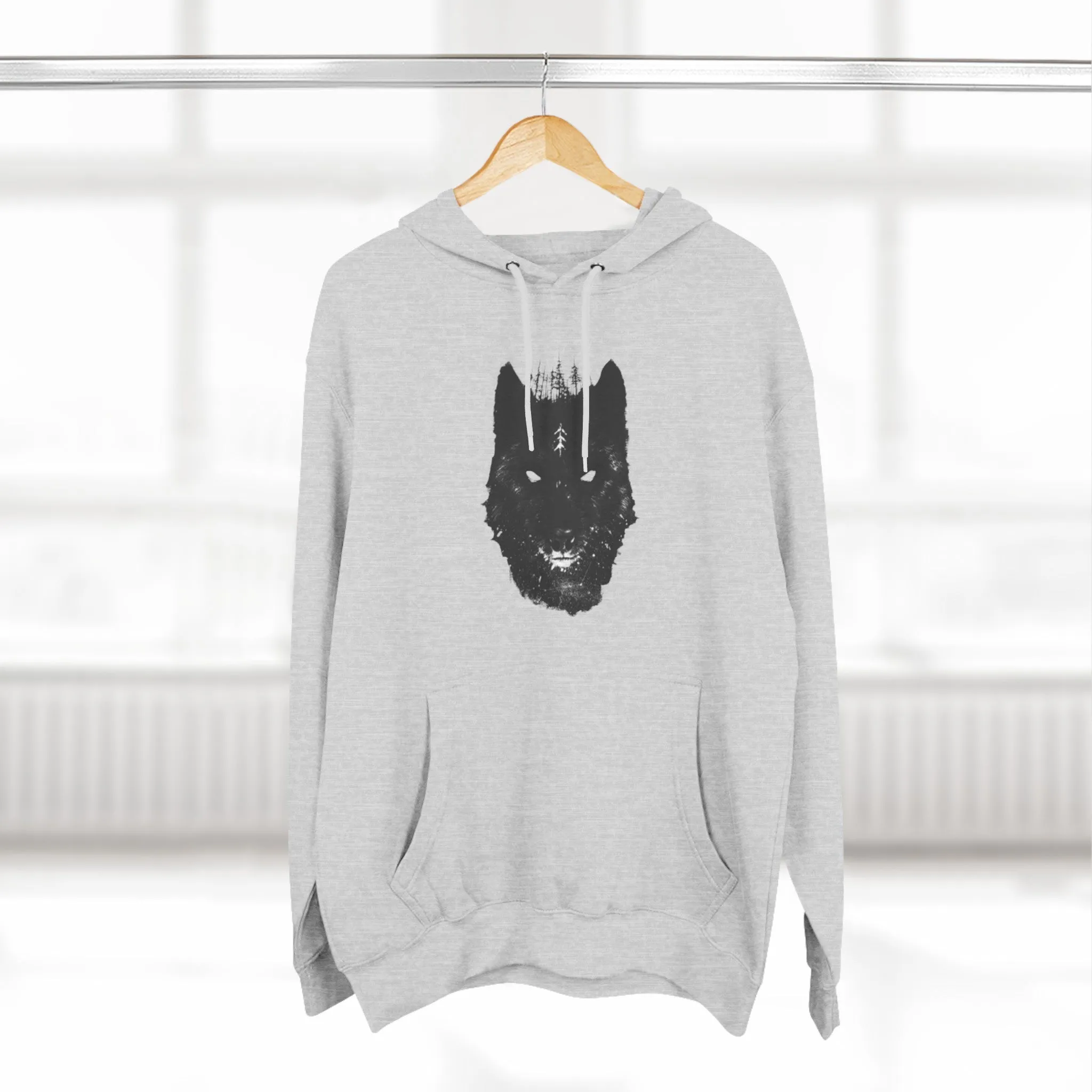 Viking Wolf Three-Panel Fleece Hoodie