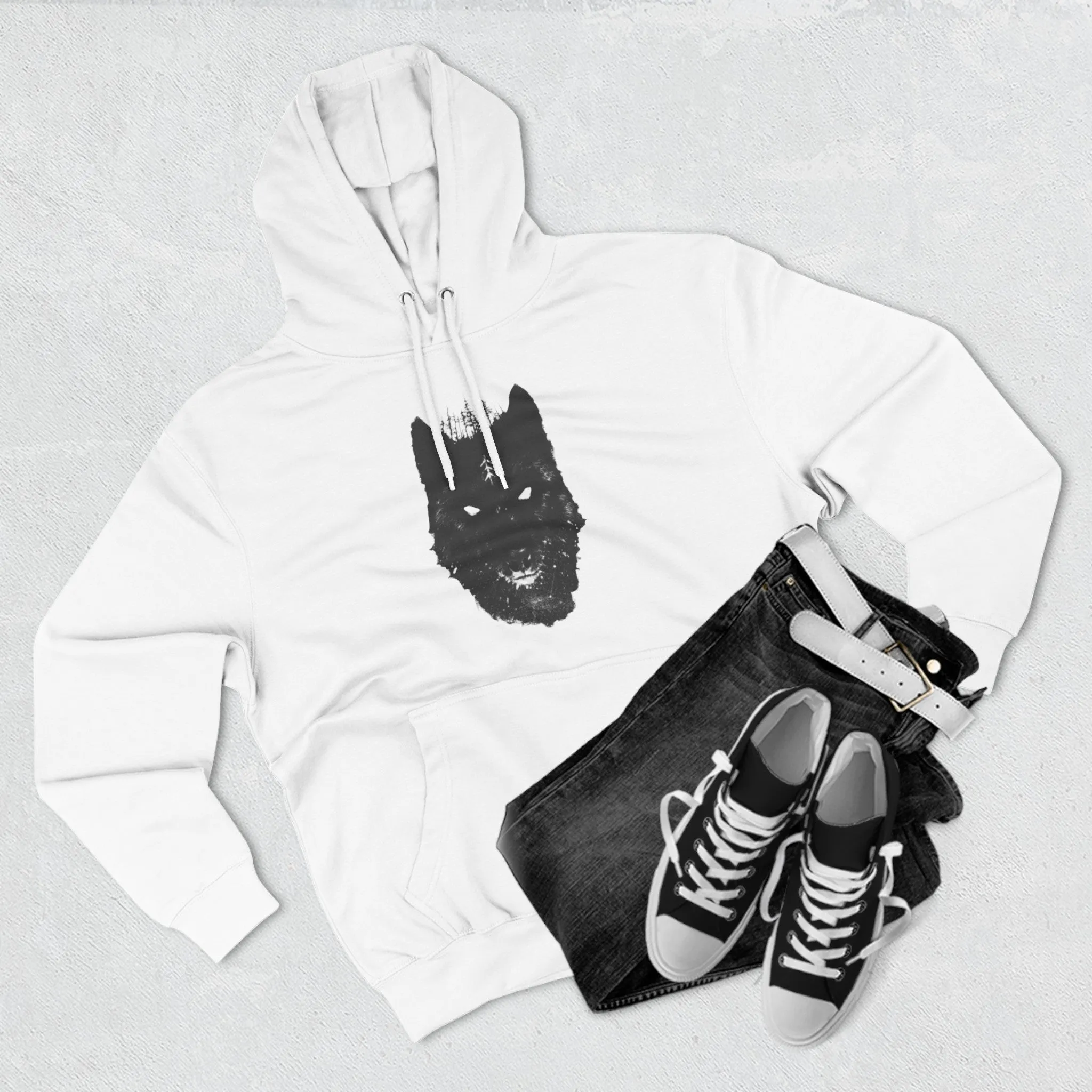 Viking Wolf Three-Panel Fleece Hoodie