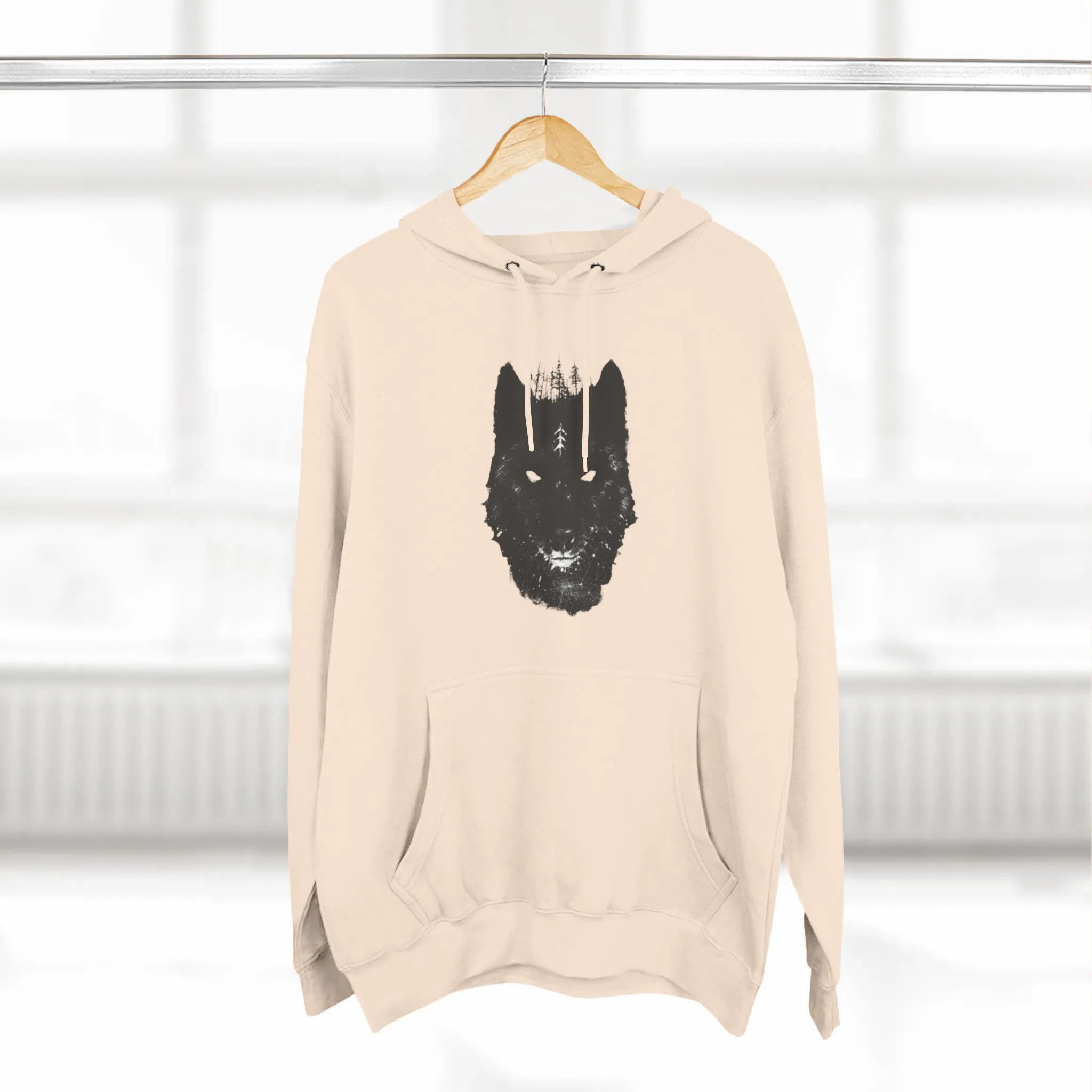 Viking Wolf Three-Panel Fleece Hoodie