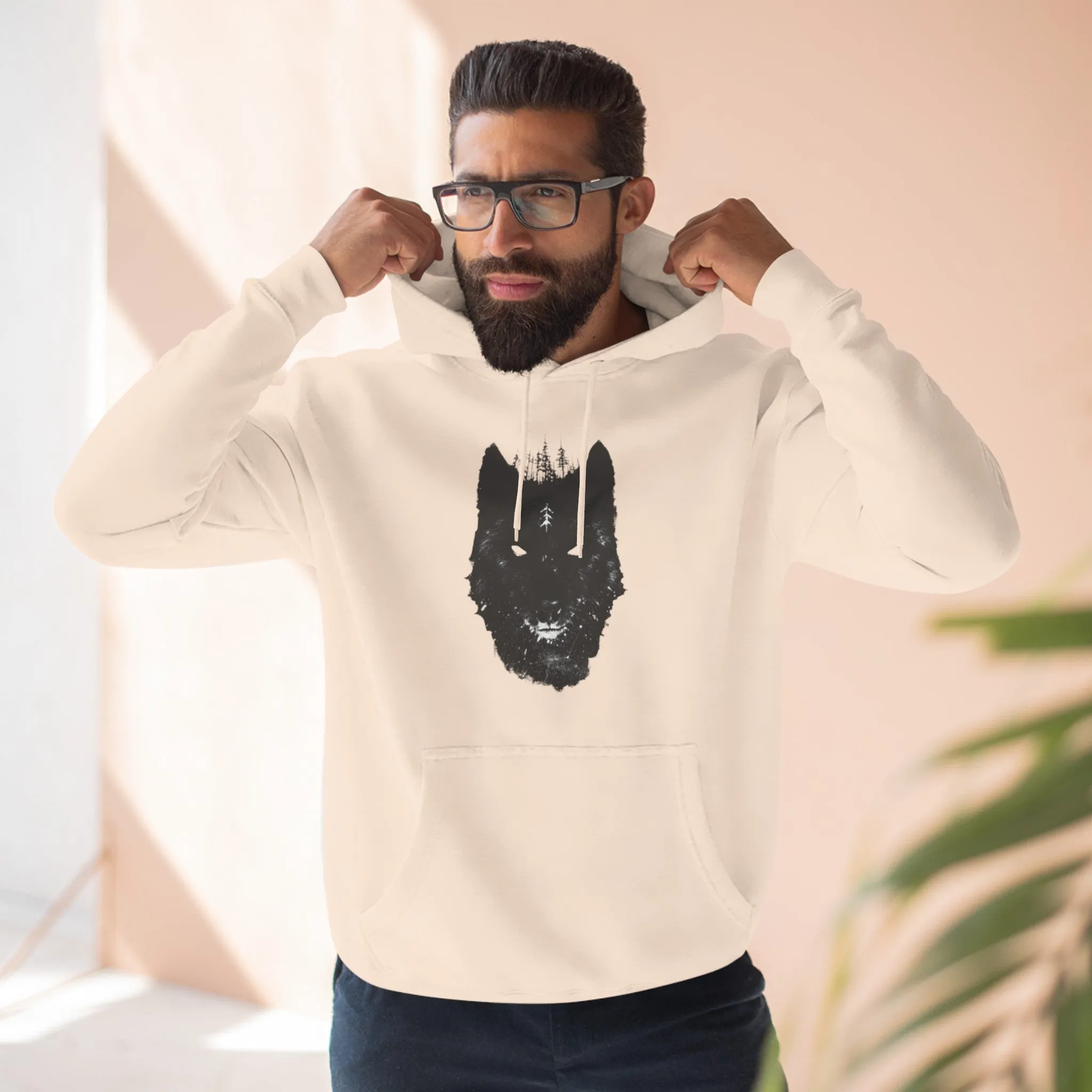 Viking Wolf Three-Panel Fleece Hoodie