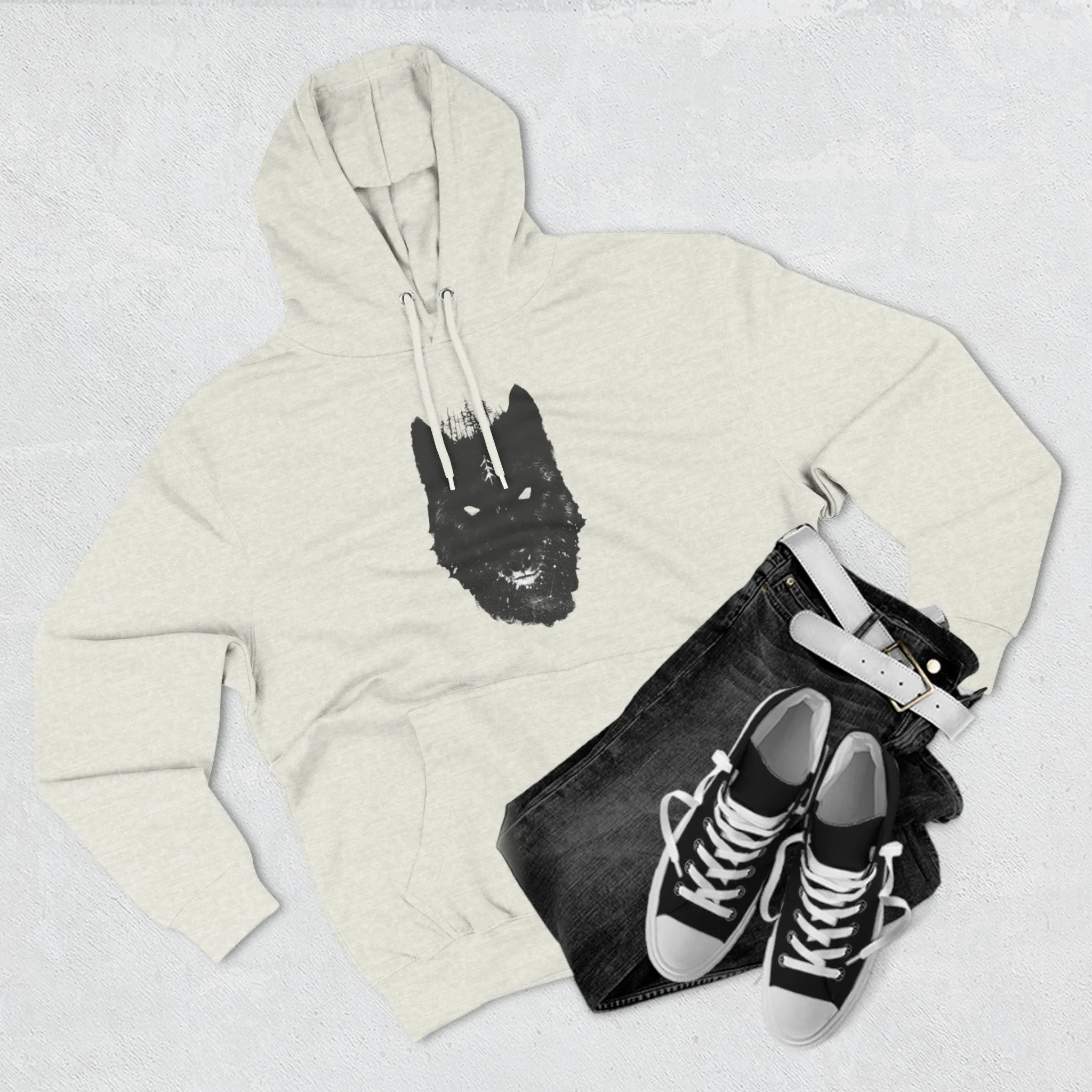 Viking Wolf Three-Panel Fleece Hoodie