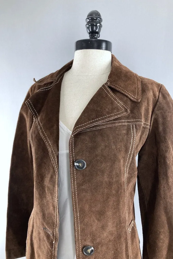 Vintage 1970s Brown Suede Jacket