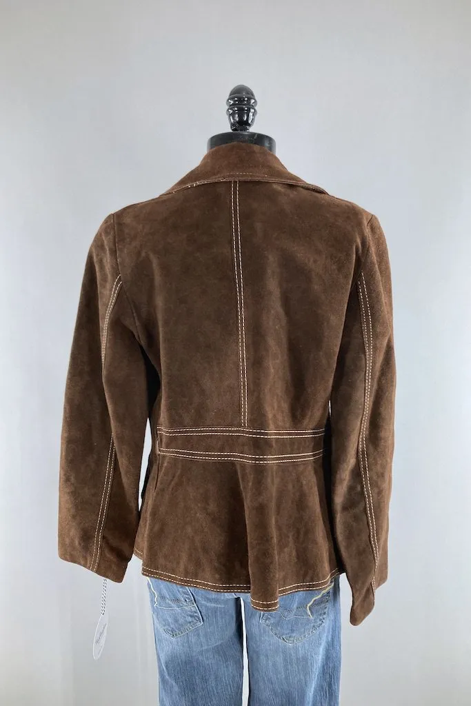 Vintage 1970s Brown Suede Jacket