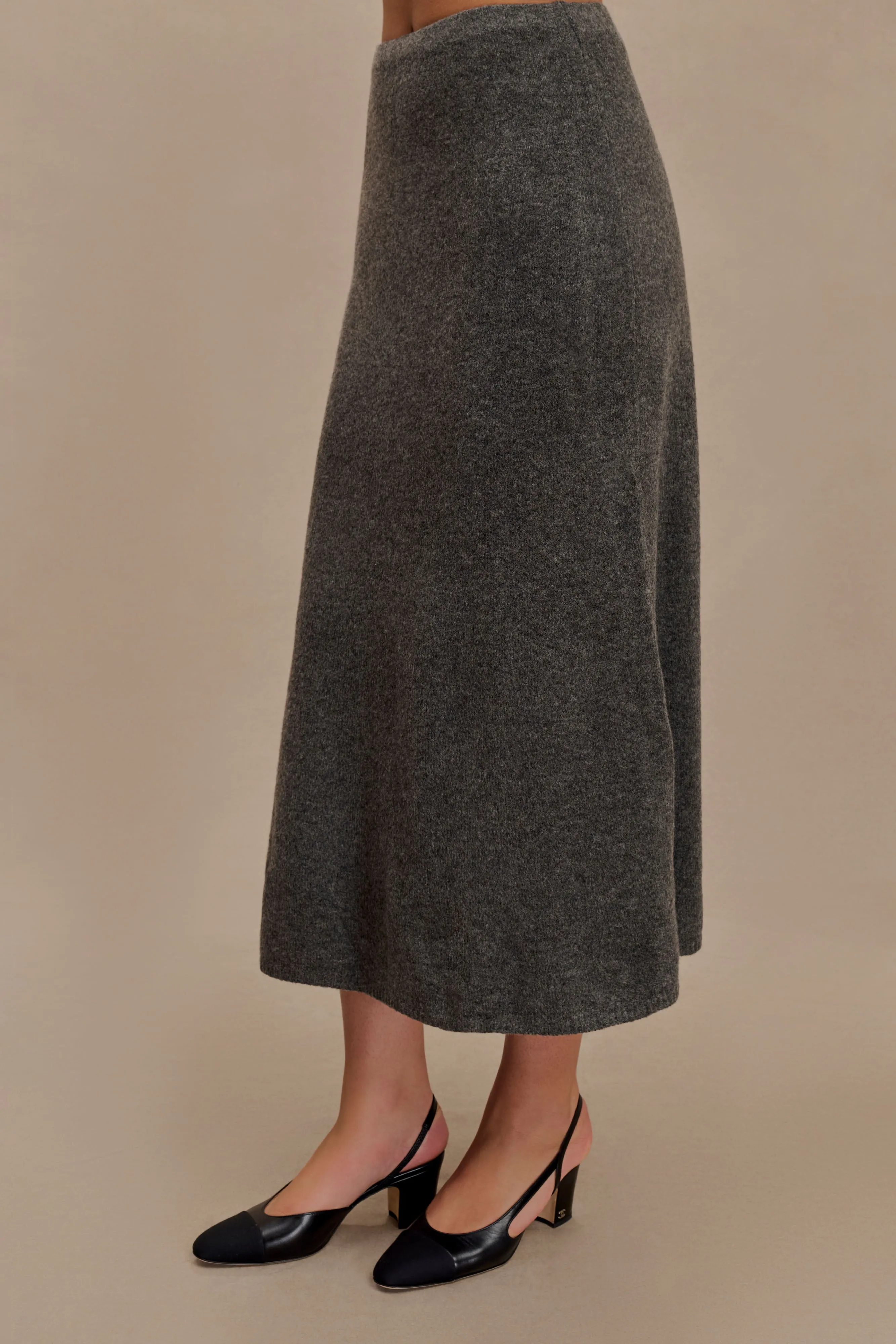 Vivica Knit Maxi Skirt - Charcoal Marle