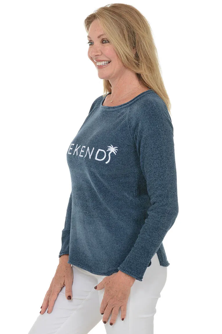 Weekend Embroidered Chenille Sweater