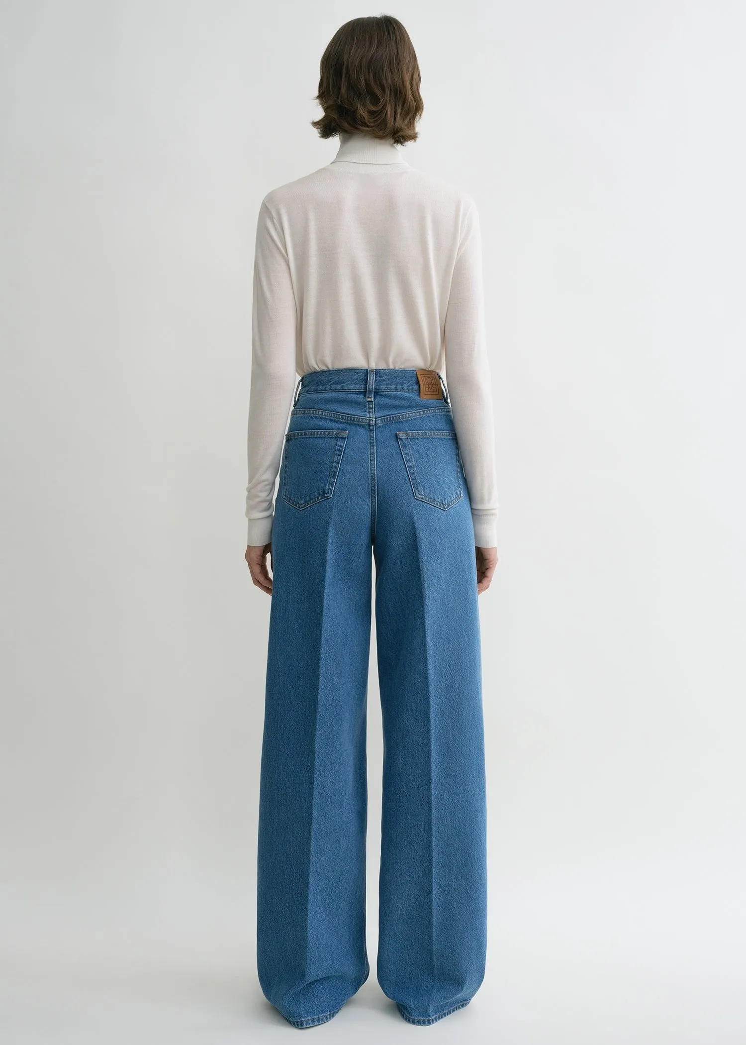 Wide leg denim vibrant blue