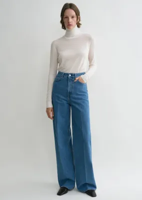 Wide leg denim vibrant blue