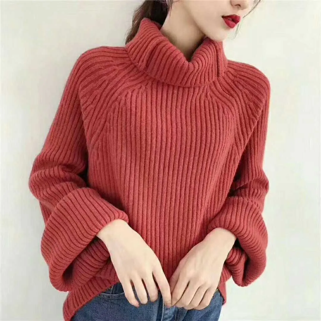 Women High Neck Loose Fall Sweaters