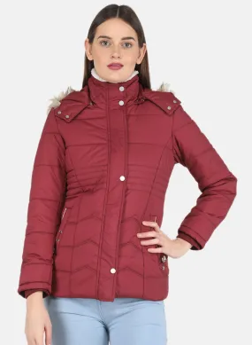 Women Maroon Parka Jacket