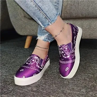 Women's Fabric Slip On Platform Shoes