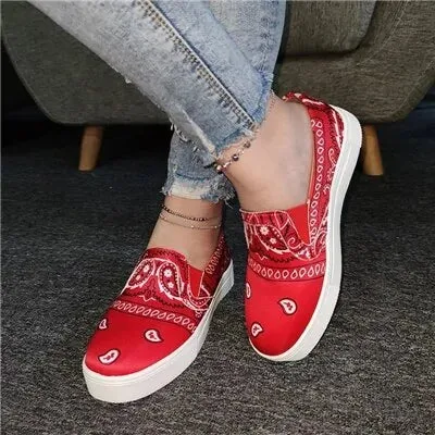 Women's Fabric Slip On Platform Shoes