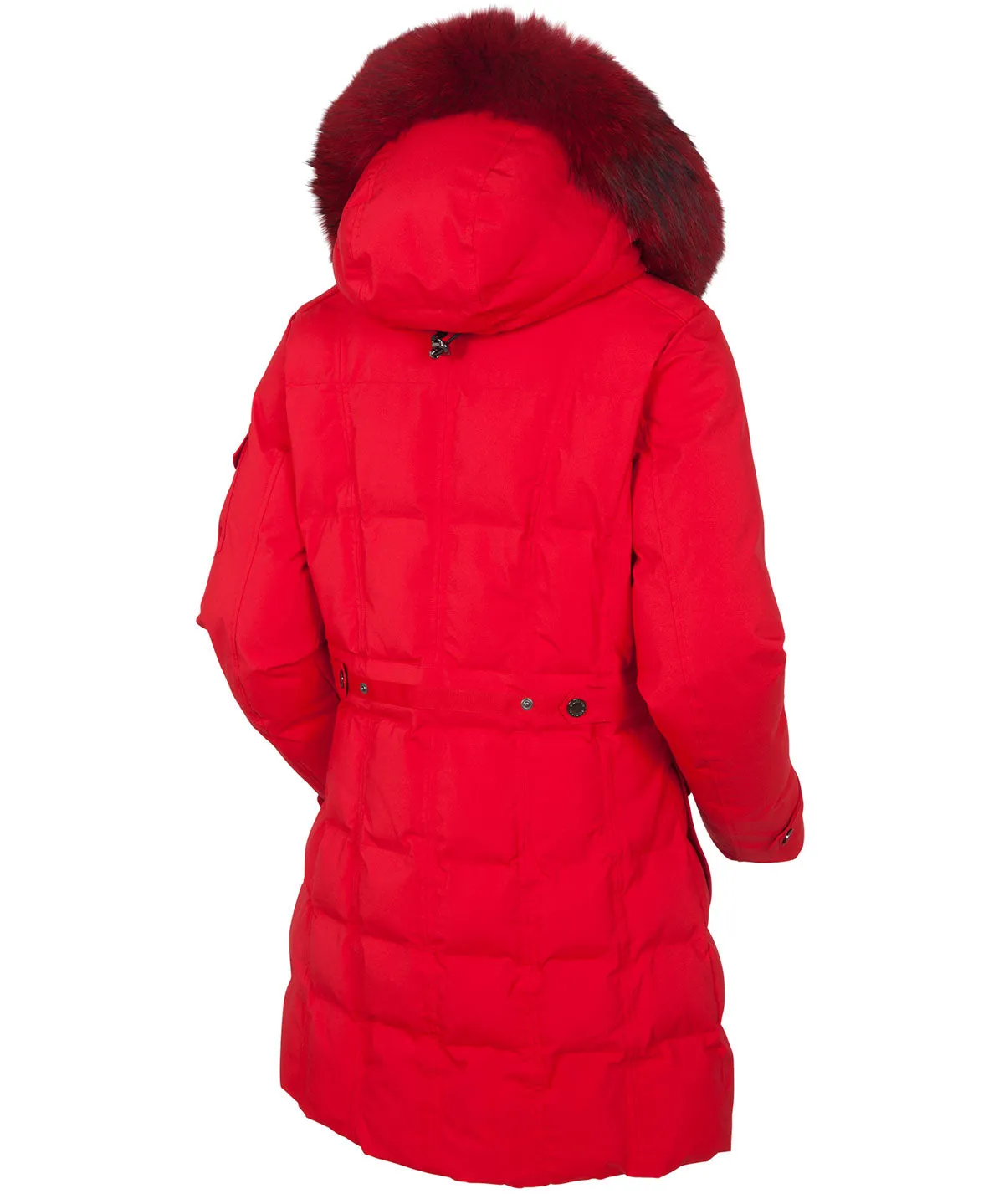 Women's Tanya Quilted 3/4 Coat With Removable Faux Fur Ruff