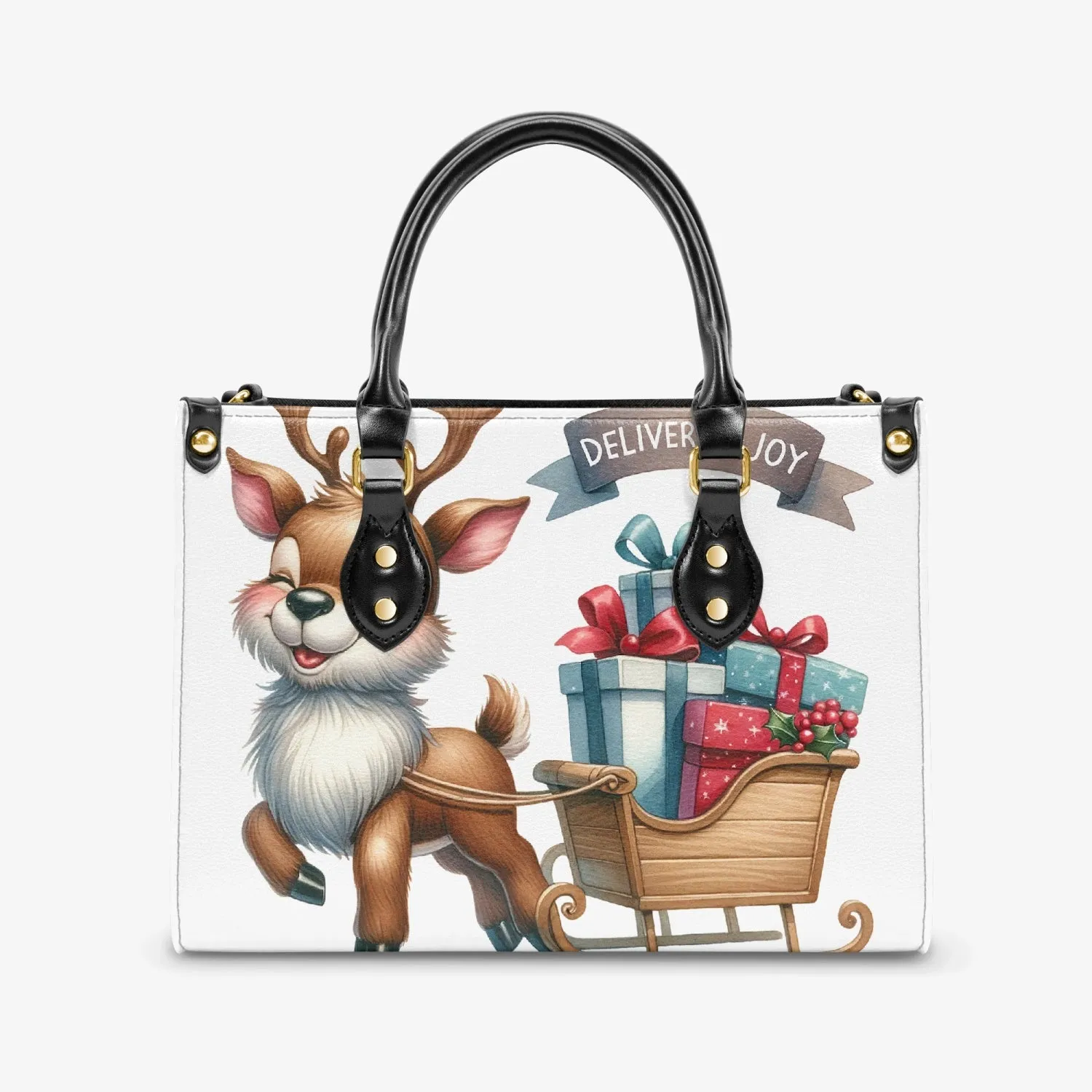 Women's Tote Bag - Christmas - Reindeer Sleigh - Delivering Joy