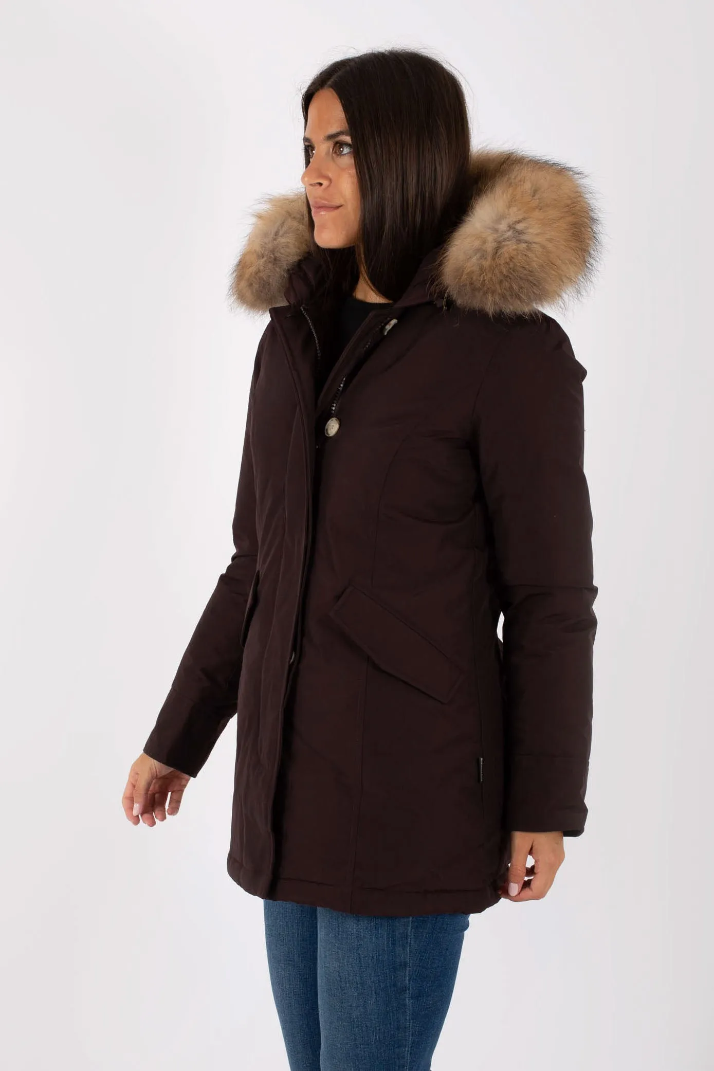 Woolrich Arctic Parka 2 Tasche Marrone Donna