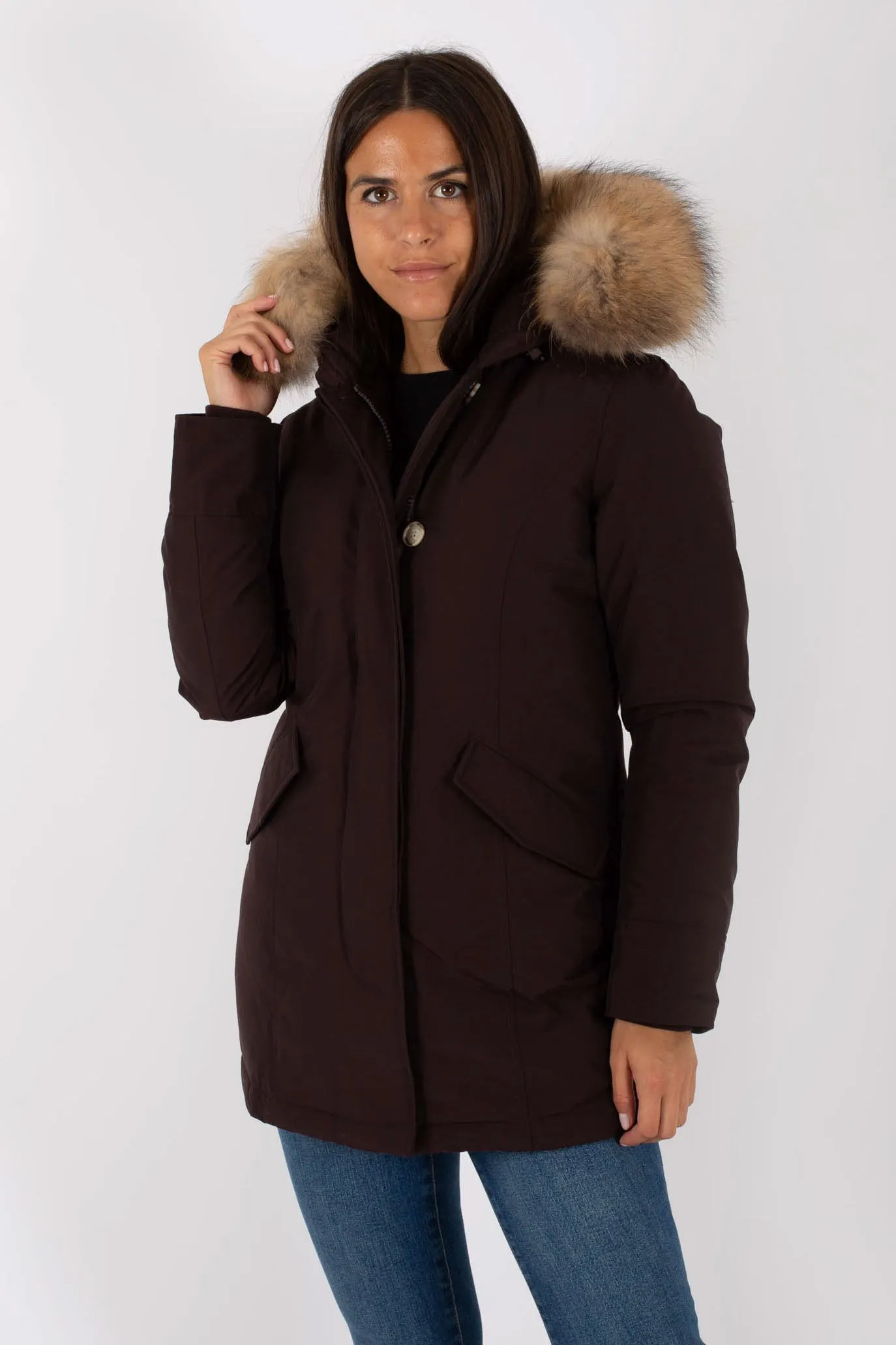 Woolrich Arctic Parka 2 Tasche Marrone Donna