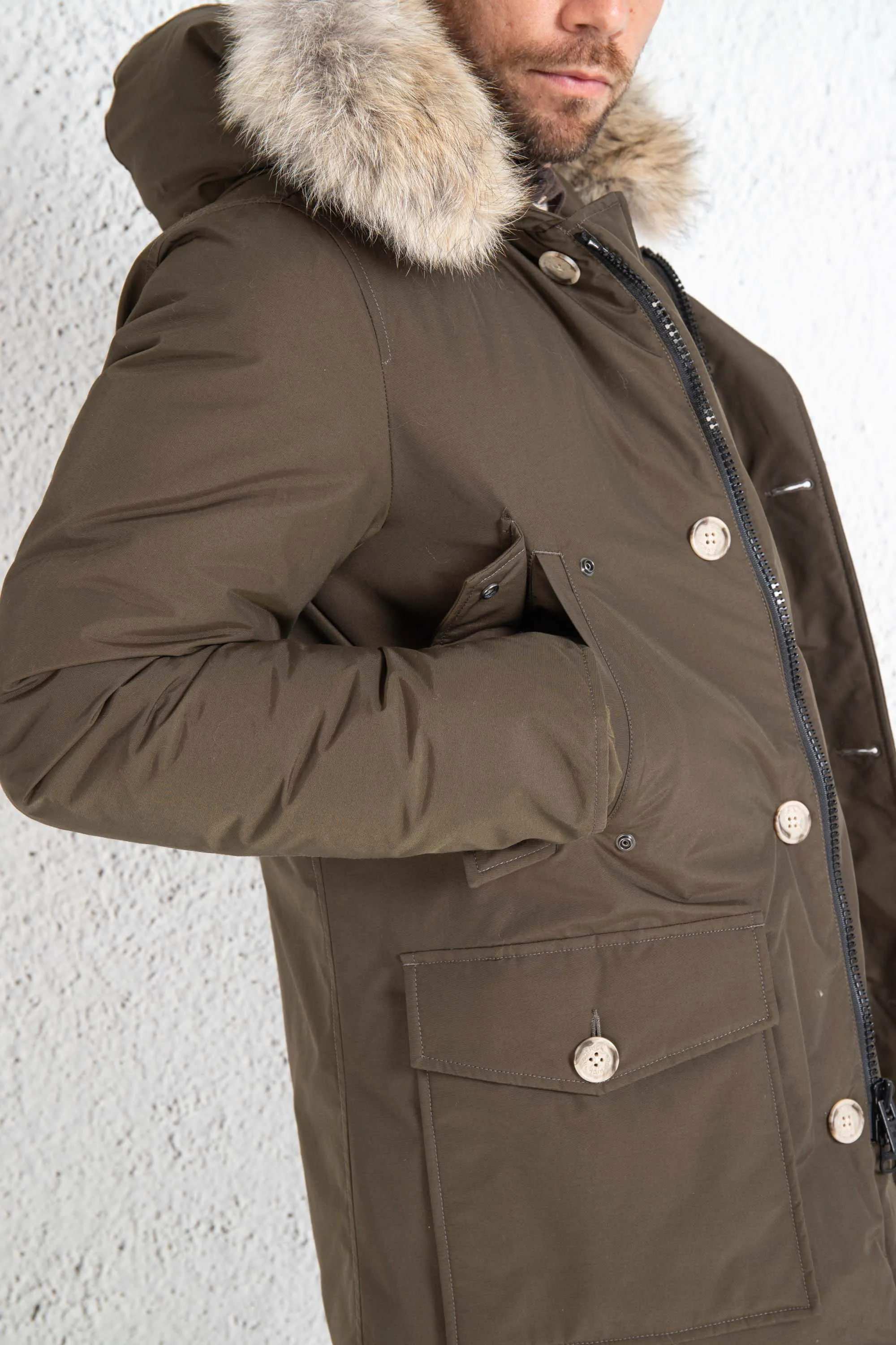 Woolrich Artic Parka 4 Tasche Marrone Uomo