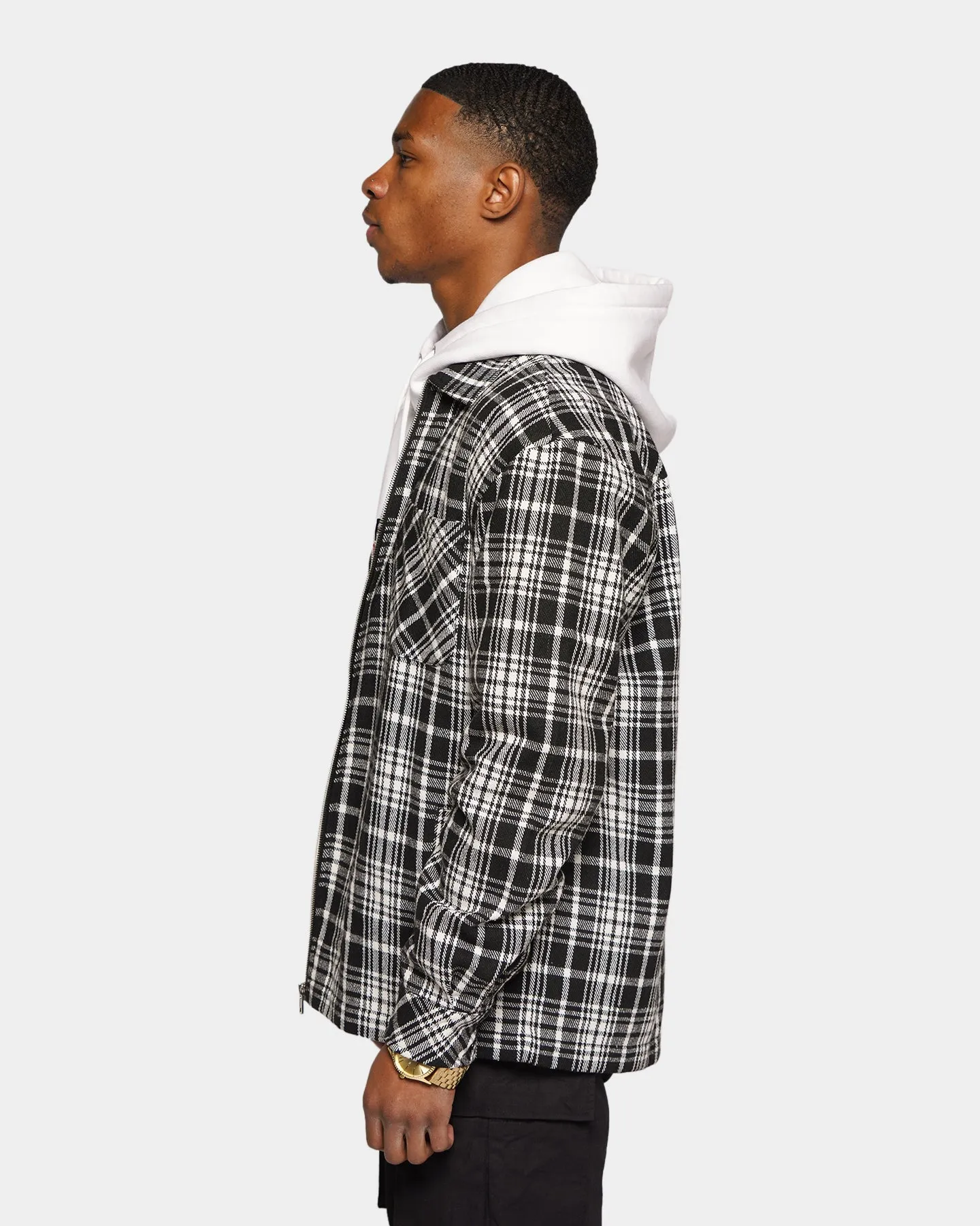 XXIII Trace Plaid Bomber Jacket Black/White