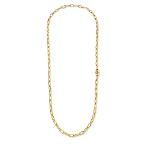 Yellow Gold Reflections Link Necklace with White Diamonds