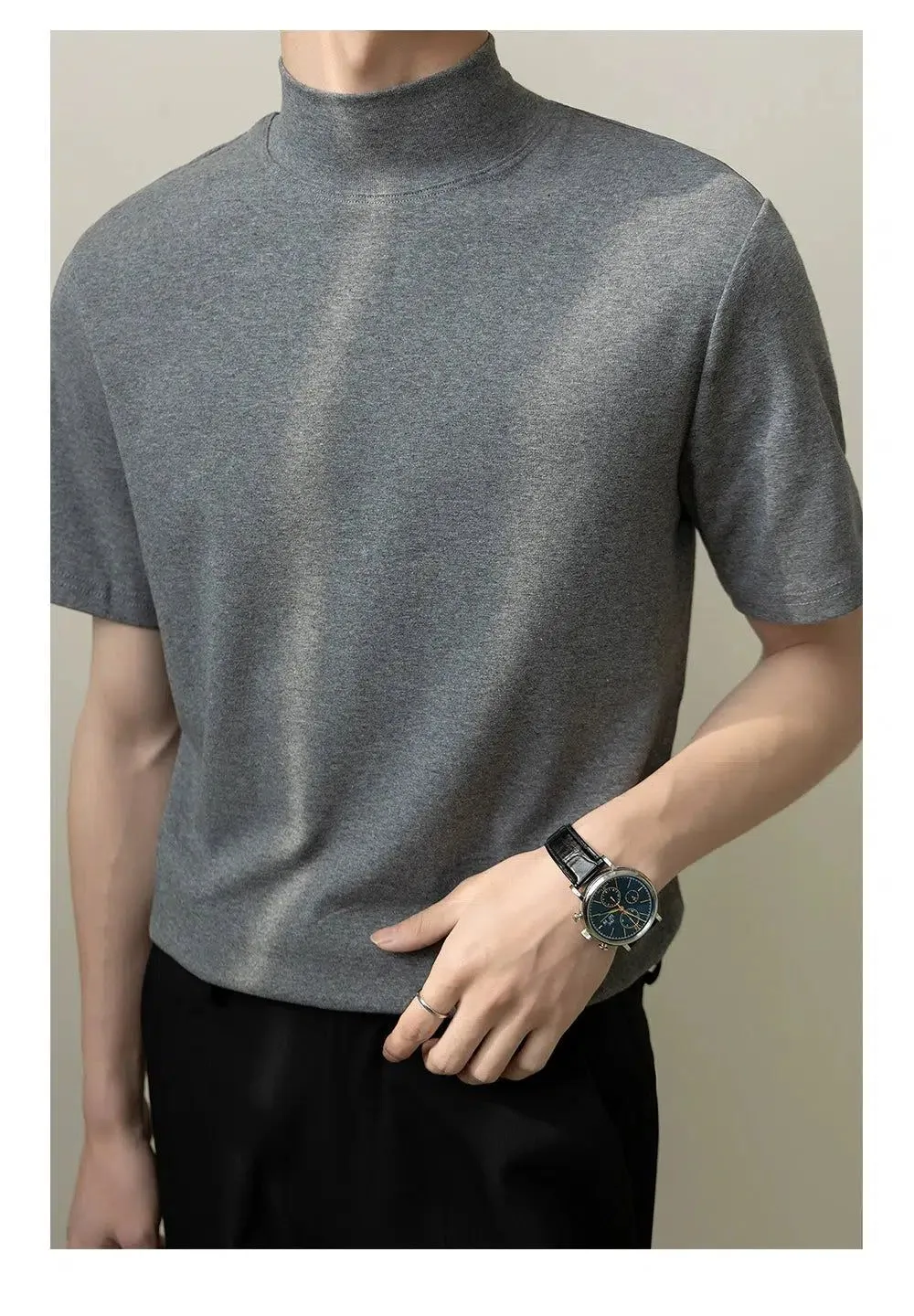 Zhou Plain High Collar Mockneck