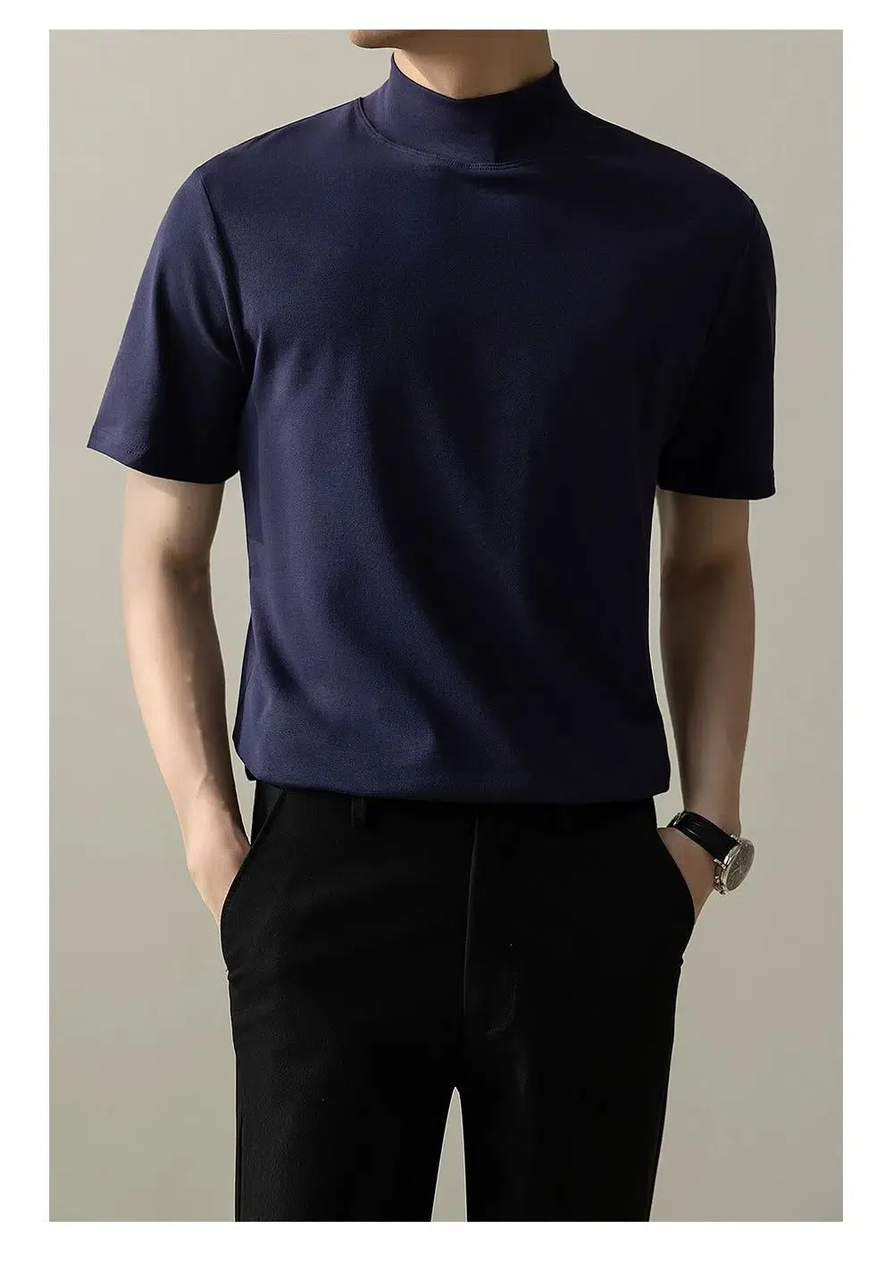 Zhou Plain High Collar Mockneck