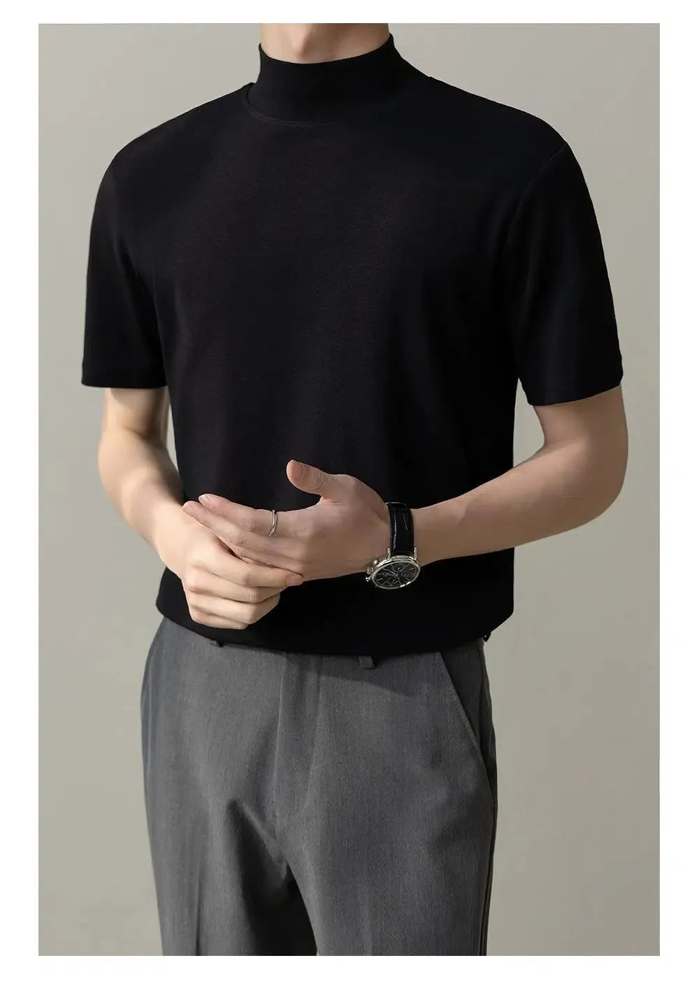 Zhou Plain High Collar Mockneck